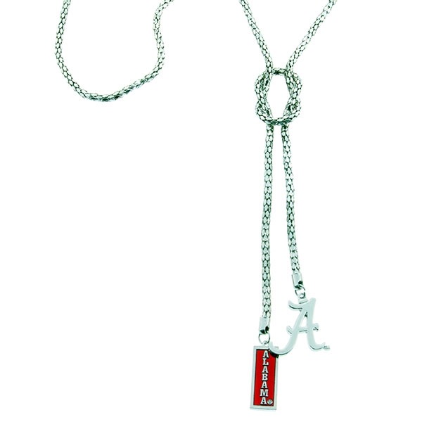 Wholesale sport snake chain link necklace polished silver crimson Alabama pendan