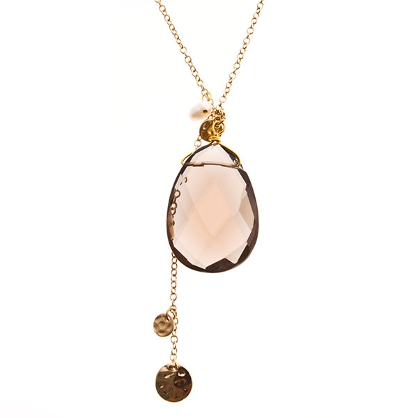 Wholesale smoky quartz stone necklace