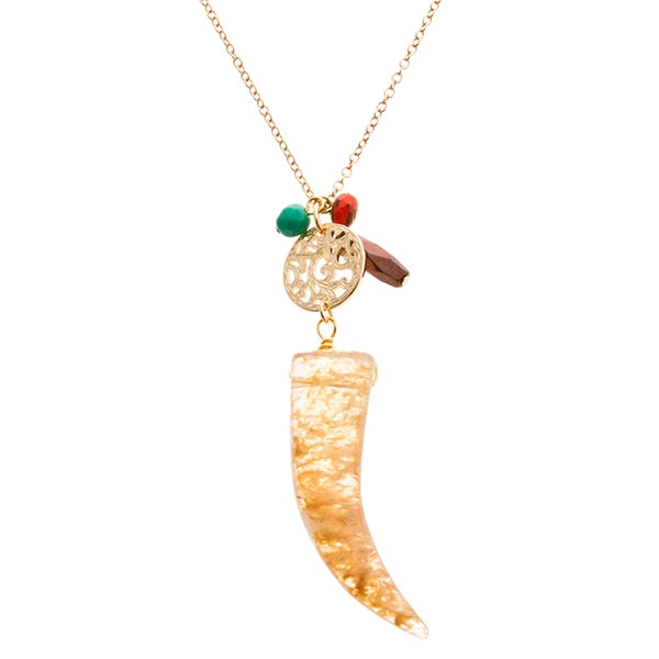 Wholesale gold necklace simulated earth marble