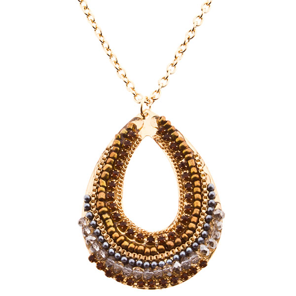 Wholesale gold necklace set beaded teardrop