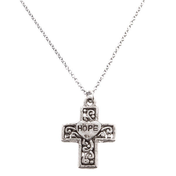 Wholesale inch necklace silver cross hope inscriptions