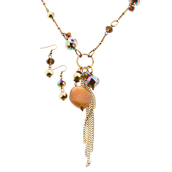 Wholesale necklace set gold chain assorted beads stones