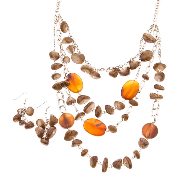Wholesale necklace set assorted amber stones