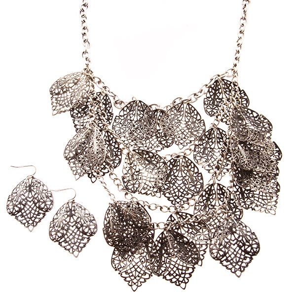 Wholesale necklace set cascade antique silver elements