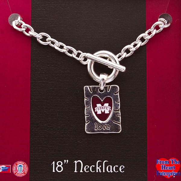 Wholesale inch Silver toned toggle closure chain necklace inch heart Mississipp