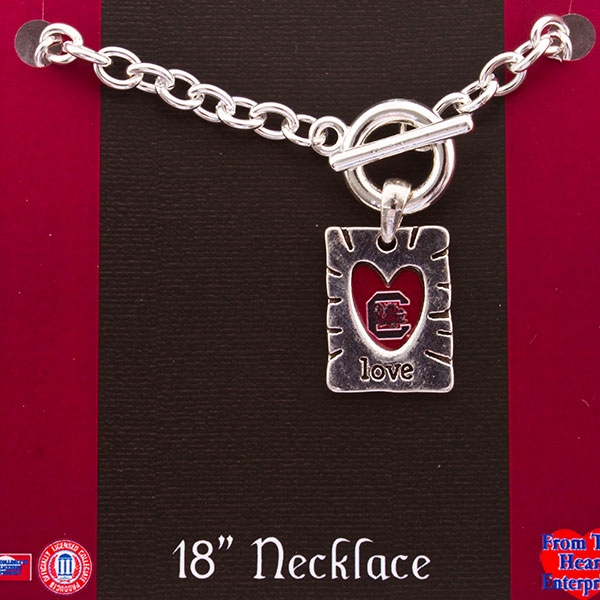 Wholesale inch Silver toned toggle closure chain necklace inch heart South Caro