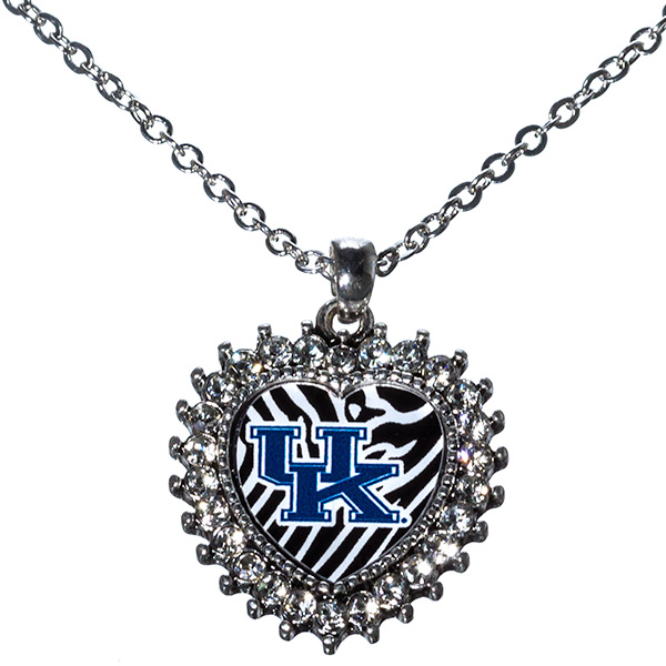 Wholesale inch Silver toned chain necklace inch heart Kentucky charm rhinestone