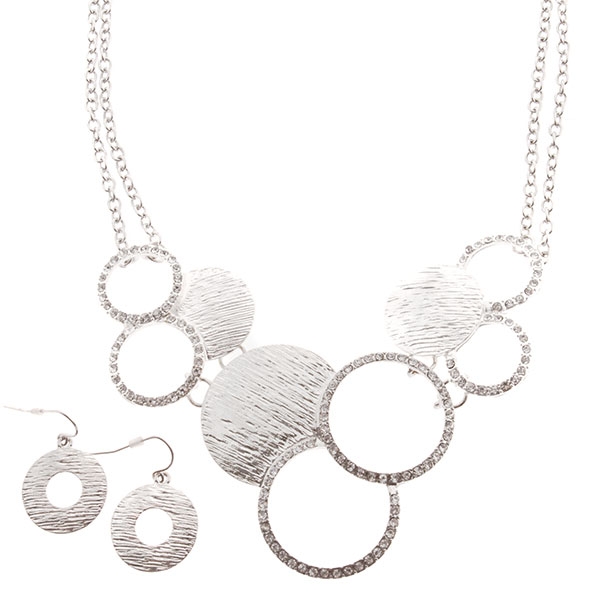 Wholesale necklace set silver finish
