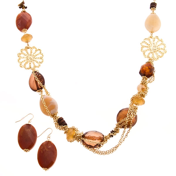 Wholesale necklace set assorted earth natural stones