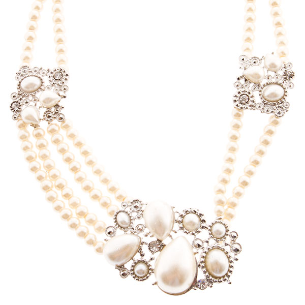 Wholesale pear bead necklace set clusters pearl beads