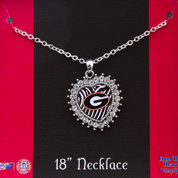 Wholesale inch Silver toned chain necklace inch heart Georgia charm rhinestones