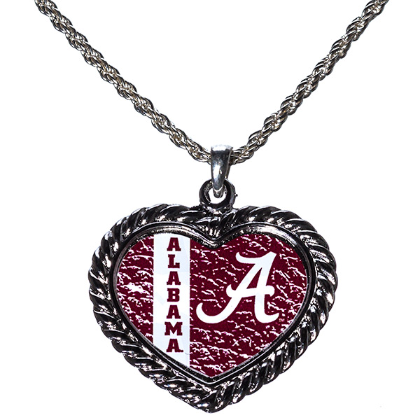 Wholesale inch Silver necklace Alabama heart pendant