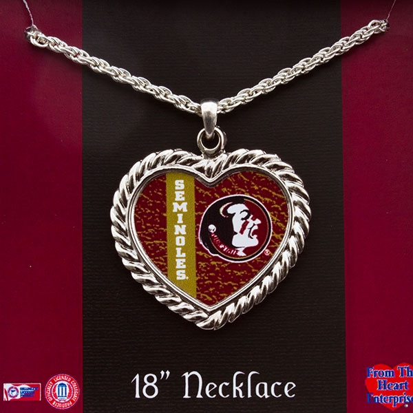 Wholesale inch Silver necklace Florida State heart pendant