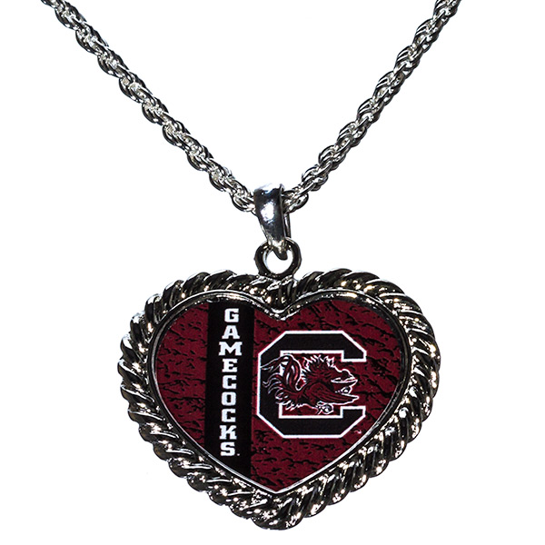 Wholesale inch Silver necklace South Carolina heart pendant