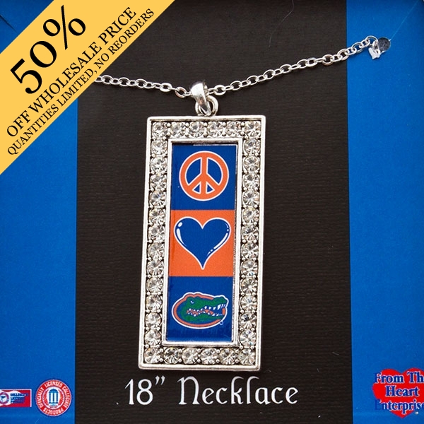 Wholesale express spirit stylish necklace Peace Love Gators Florida pendant inch
