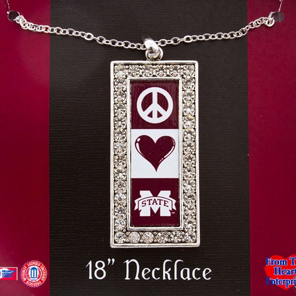 Wholesale express spirit stylish necklace Peace Love Bulldogs Mississippi State