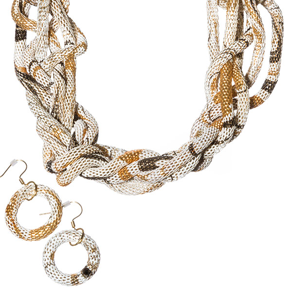 Wholesale inch twisted white gold hematite marbling mesh necklace matching inch