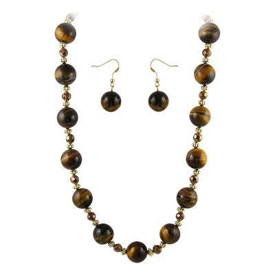 Wholesale lead Nickel Free Fashion Necklace Earring Set Polished Gold Genuine Ti