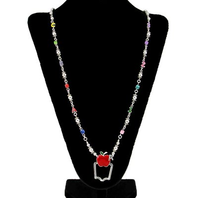 Wholesale teacher s Apple Fashion Necklace Dual Function ID Tag Eye Glass Holder