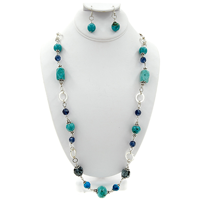 Wholesale genuine Stone Chinese Turquoise Beads Designs Blue Crystalline Cuts Po