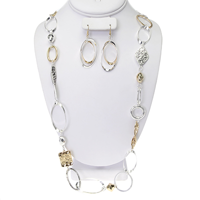 Wholesale filigree Vine Designs Loops Ovals Polished Silver Gold Tones Necklace