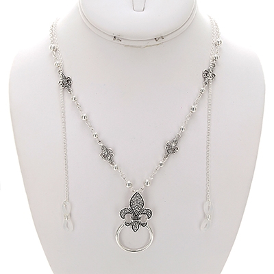 Wholesale fleur De Lis Eyeglass ID Holder Necklace Lead Compliant Necklace Appro