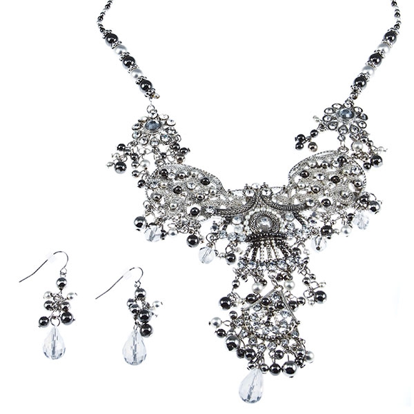 Wholesale bollywood necklace earrings cascading ornate Judson s wholesale fashio