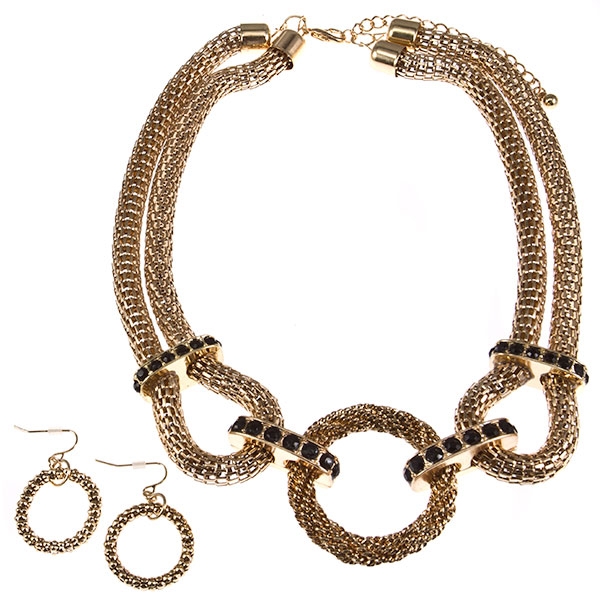 Wholesale heavy goldl chain necklace earring set inches Judson s wholesale fashi