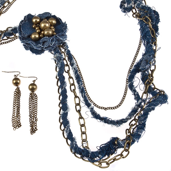 Wholesale antique gold chain necklace inches wrapped twisted denim