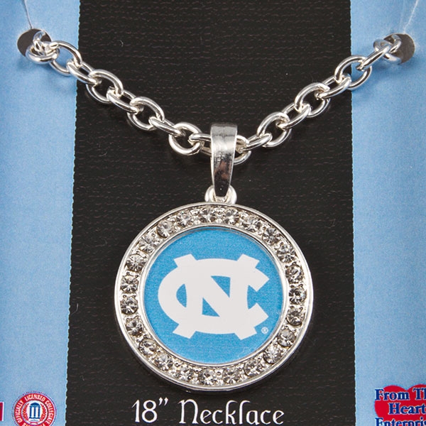 Wholesale north Carolina inch necklace medallion logo crystal rhinestones