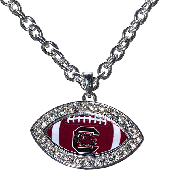 Wholesale university South Carolina inch necklace football edged crystal rhinest