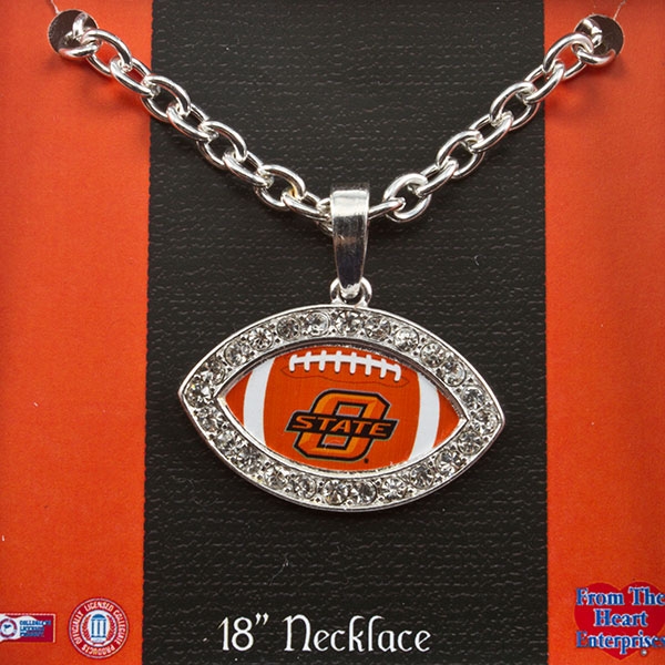 Wholesale silver chain necklace crystal rhinestones football
