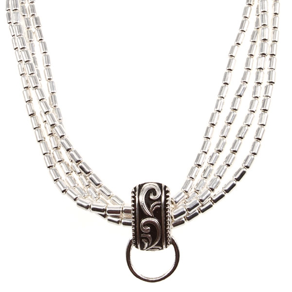 Wholesale silver multi strand bead necklace inches