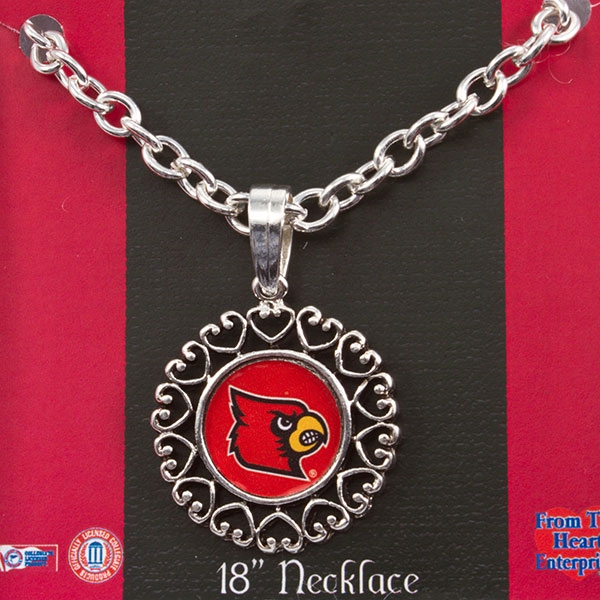 Wholesale university Louisville KY silver chain medallion necklace