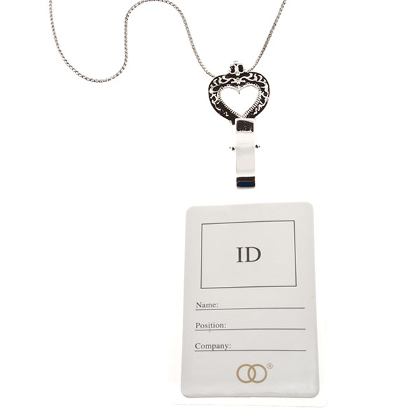 Wholesale silver chain ID holder heart ID card
