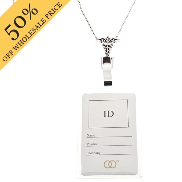 Wholesale silver chain ID holder wing ID card