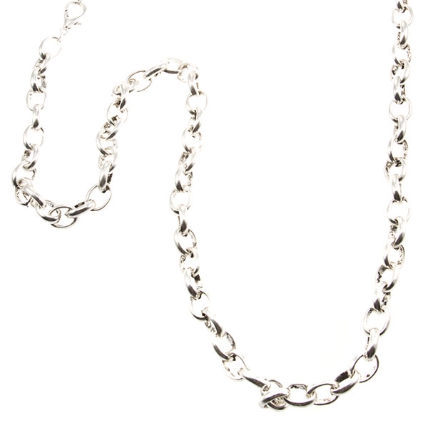 Wholesale brushed silver mm elongated chain inches