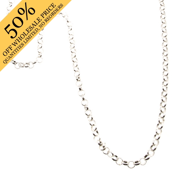 Wholesale brush silver mm round chain inches