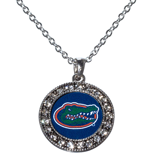 Wholesale inch silver toned Florida necklace crystal rhinestones surrounding lo