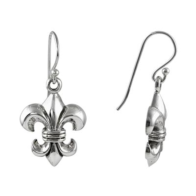 Wholesale sterling Silver Fleur De Le Earrings Ear Wires Approx L W Matches
