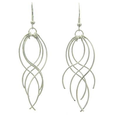 Wholesale group Thin Wavy Metal Designs Centered Ear Wire Fashion Earring Lead C