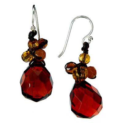 Wholesale amber Brown Glass Designs Sterling Silver Earrings Ear Wires Matches N