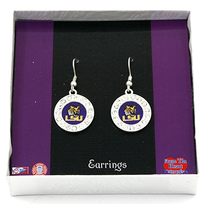 Wholesale officially Licensed Collegiate Product Louisiana State University Earr