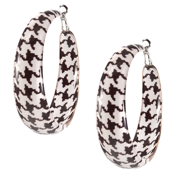 Wholesale inch lucite fashion earrings hounds tooth print Judson Company s whol