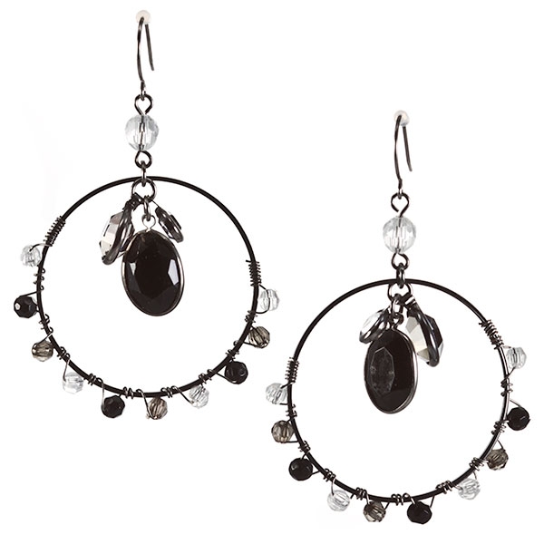 Wholesale hoop earrings smokey cabochons Judson s wholesale fashion earrings nic