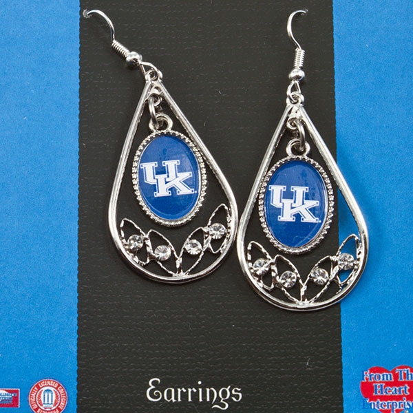 Wholesale teardrop earrings University Kentucky logo ovals