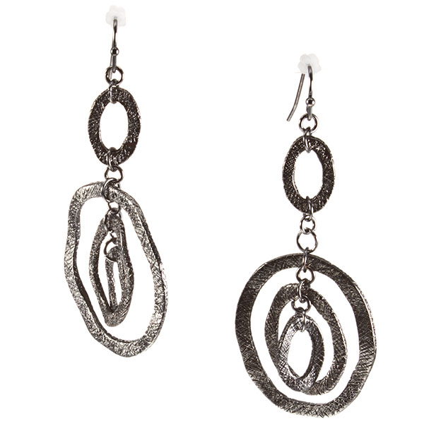 Wholesale gun metal dangling earrings ovals