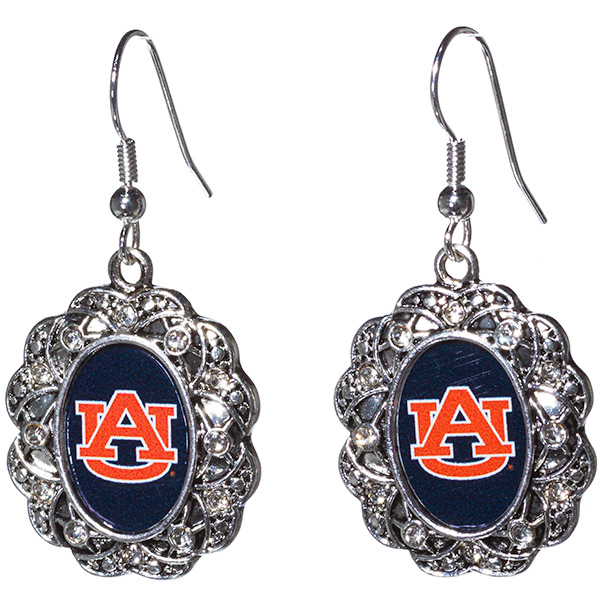 Wholesale auburn inspired silver toned fishhook earrings