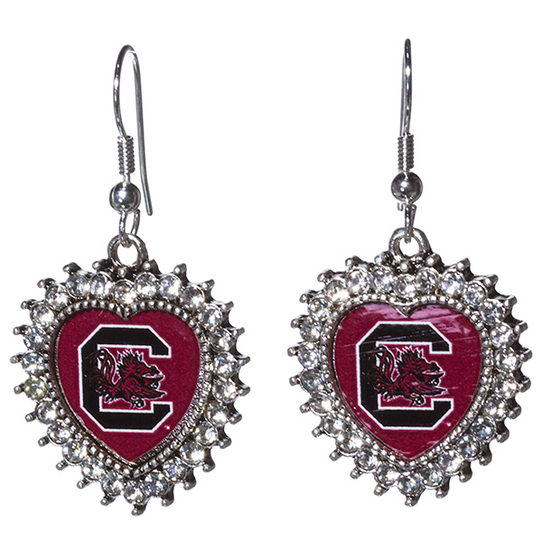 Wholesale officially licensed silver toned fishhook earrings crystal rhinestones