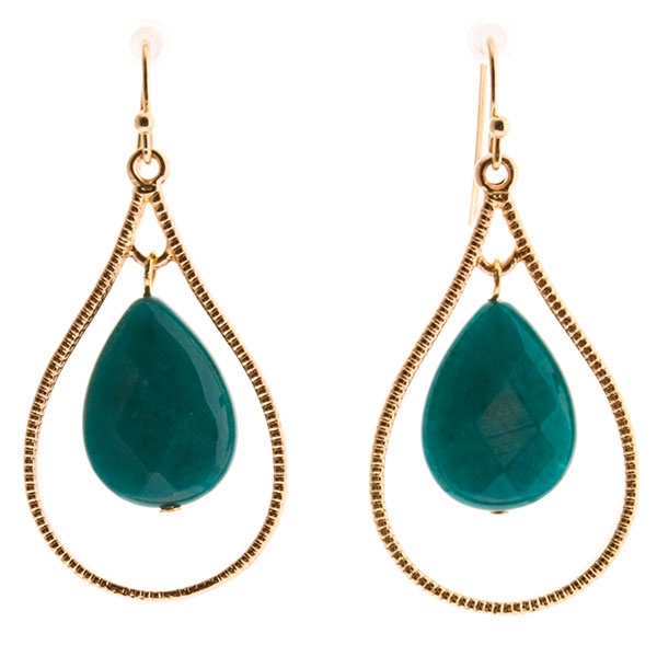 Wholesale pear teal earrings approx inches